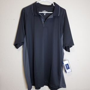 NWT Charles River apparel XXL men's polo black grey